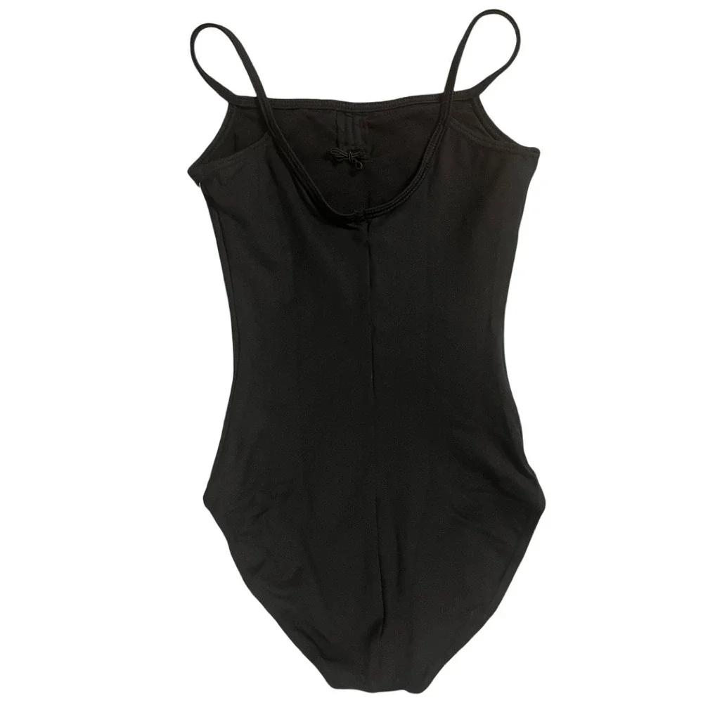 NWT So Danca SL05‎ Kids Camisole Leotard Black Pinch Front Low Back Size YJR/2B